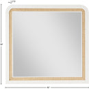  Meridian Siena White Ash Wood And Natural Cane Frame Mirror IMAGE 6