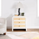  Color_Off White/ White -- Siena White Ash Wood And Natural Cane Nightstand IMAGE 2