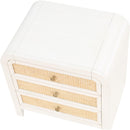  Color_Off White/ White -- Siena White Ash Wood And Natural Cane Nightstand IMAGE 7