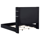  Size_King --  Tisdall 306031KE Upholstered Eastern King Flame Visualizer Bed - Black IMAGE 3