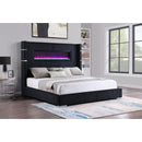  Size_King --  Tisdall 306031KE Upholstered Eastern King Flame Visualizer Bed - Black IMAGE 4