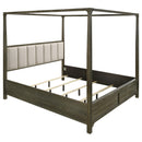  Size_Queen -- Coaster Furniture Gran Park Upholstered Canopy Bed IMAGE 3