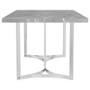 Coaster Furniture Sterling 108121 72-inch Rectangular Dining Table - Grey Faux Marble IMAGE 8