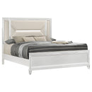  Size_King -- Marmore 224961KE 64-inch Eastern King Panel Bed LED Headboard - White IMAGE 1
