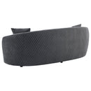  Coaster Furniture Brookside 504844 Velvet Upholstered Curved Sofa - Dark Grey IMAGE 5
