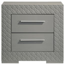  Coaster Furniture Ives 224972 2-Drawer Nightstand Bedside Table - Grey High Gloss IMAGE 3