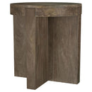  Coaster Furniture Kinkaid 710137 Round Solid Mango Wood End Table - Brown IMAGE 3