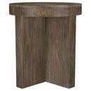  Coaster Furniture Kinkaid 710137 Round Solid Mango Wood End Table - Brown IMAGE 4