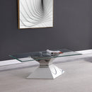  Coaster Furniture Jenny 710208 Glass Top Stainless Steel Coffee Table - Chrome IMAGE 2