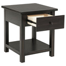  Coaster Furniture Payne 710567 1-Drawer Wood End Table with Shelf - Distressed Java IMAGE 2