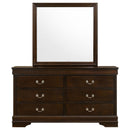  Coaster Furniture Louis Philippe 202413M 6-Drawer Dresser with Mirror - Cappuccino IMAGE 3
