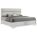  Size_King --  Miranda 205110KE 54-inch Upholstered Eastern King Panel Bed - White IMAGE 3