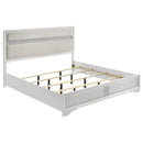  Size_California King --  Miranda 205110KW 54-inch Upholstered California King Panel Bed - White IMAGE 1