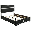  Size_Queen -- Miranda 206360Q 54-inch Upholstered Queen Panel Bed - Black IMAGE 1