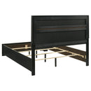  Size_Queen -- Miranda 206360Q 54-inch Upholstered Queen Panel Bed - Black IMAGE 4
