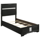  Size_Twin --  Miranda 206360T 54-inch Upholstered Twin Panel Bed - Black IMAGE 1