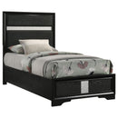  Size_Twin --  Miranda 206360T 54-inch Upholstered Twin Panel Bed - Black IMAGE 3