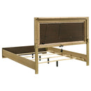  Size_Queen --  Hyland 215651Q Wood Queen LED Panel Bed - Natural and White IMAGE 4