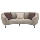  Coaster Furniture Ellorie 504837 Upholstered Channel Back Curved Sofa - Beige IMAGE 2