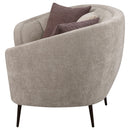  Coaster Furniture Ellorie 504837 Upholstered Channel Back Curved Sofa - Beige IMAGE 4