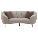 Coaster Furniture Ellorie 504838 Upholstered Channel Back Curved Loveseat - Beige IMAGE 2