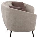  Coaster Furniture Ellorie 504838 Upholstered Channel Back Curved Loveseat - Beige IMAGE 7