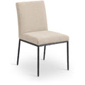  Meridian Reeves Beige Chenille Fabric Upholstered Dining Side Chair IMAGE 1