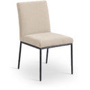  Meridian Reeves Beige Chenille Fabric Upholstered Dining Side Chair IMAGE 1