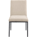  Meridian Reeves Beige Chenille Fabric Upholstered Dining Side Chair IMAGE 3