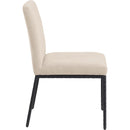  Meridian Reeves Beige Chenille Fabric Upholstered Dining Side Chair IMAGE 4
