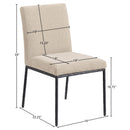  Meridian Reeves Beige Chenille Fabric Upholstered Dining Side Chair IMAGE 8
