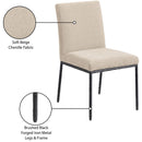  Meridian Reeves Beige Chenille Fabric Upholstered Dining Side Chair IMAGE 9