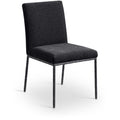  Color_Black -- Reeves Black Chenille Fabric Upholstered Dining Side Chair IMAGE 1