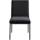 Meridian Reeves Black Chenille Fabric Upholstered Dining Side Chair IMAGE 3