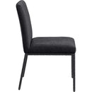  Color_Black -- Reeves Black Chenille Fabric Upholstered Dining Side Chair IMAGE 4