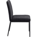  Meridian Reeves Black Chenille Fabric Upholstered Dining Side Chair IMAGE 4