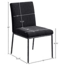  Color_Black -- Reeves Black Chenille Fabric Upholstered Dining Side Chair IMAGE 8