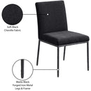  Color_Black -- Reeves Black Chenille Fabric Upholstered Dining Side Chair IMAGE 9