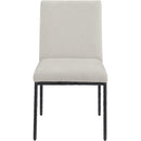  Color_Cream -- Reeves Cream Chenille Fabric Upholstered Dining Side Chair IMAGE 3