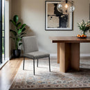  Color_Grey -- Reeves Grey Chenille Fabric Upholstered Dining Side Chair IMAGE 2