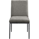  Meridian Reeves Grey Chenille Fabric Upholstered Dining Side Chair IMAGE 3