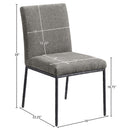  Meridian Reeves Grey Chenille Fabric Upholstered Dining Side Chair IMAGE 8