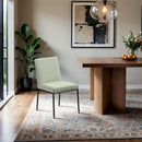  Meridian Reeves Mint Chenille Fabric Upholstered Dining Side Chair IMAGE 2