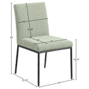  Meridian Reeves Mint Chenille Fabric Upholstered Dining Side Chair IMAGE 8