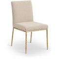  Meridian Reeves Beige Chenille Fabric Upholstered Dining Side Chair IMAGE 1
