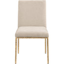  Meridian Reeves Beige Chenille Fabric Upholstered Dining Side Chair IMAGE 3