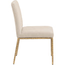  Meridian Reeves Beige Chenille Fabric Upholstered Dining Side Chair IMAGE 4