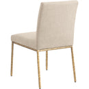  Meridian Reeves Beige Chenille Fabric Upholstered Dining Side Chair IMAGE 6
