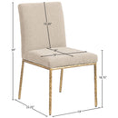  Meridian Reeves Beige Chenille Fabric Upholstered Dining Side Chair IMAGE 8