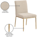  Meridian Reeves Beige Chenille Fabric Upholstered Dining Side Chair IMAGE 9